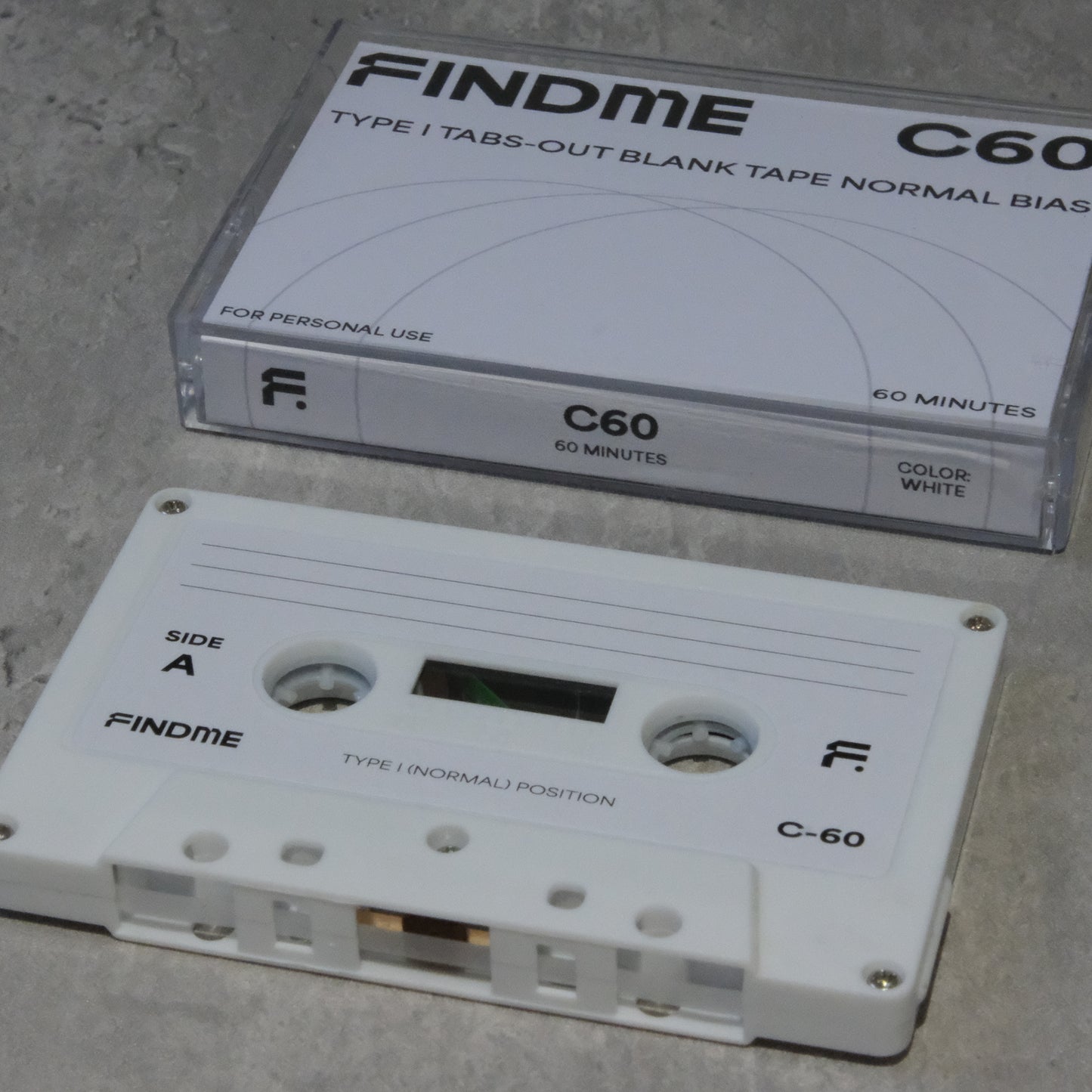 空白錄音帶 | 全白色 已貼上 Side A B 貼紙 | 60 分鐘