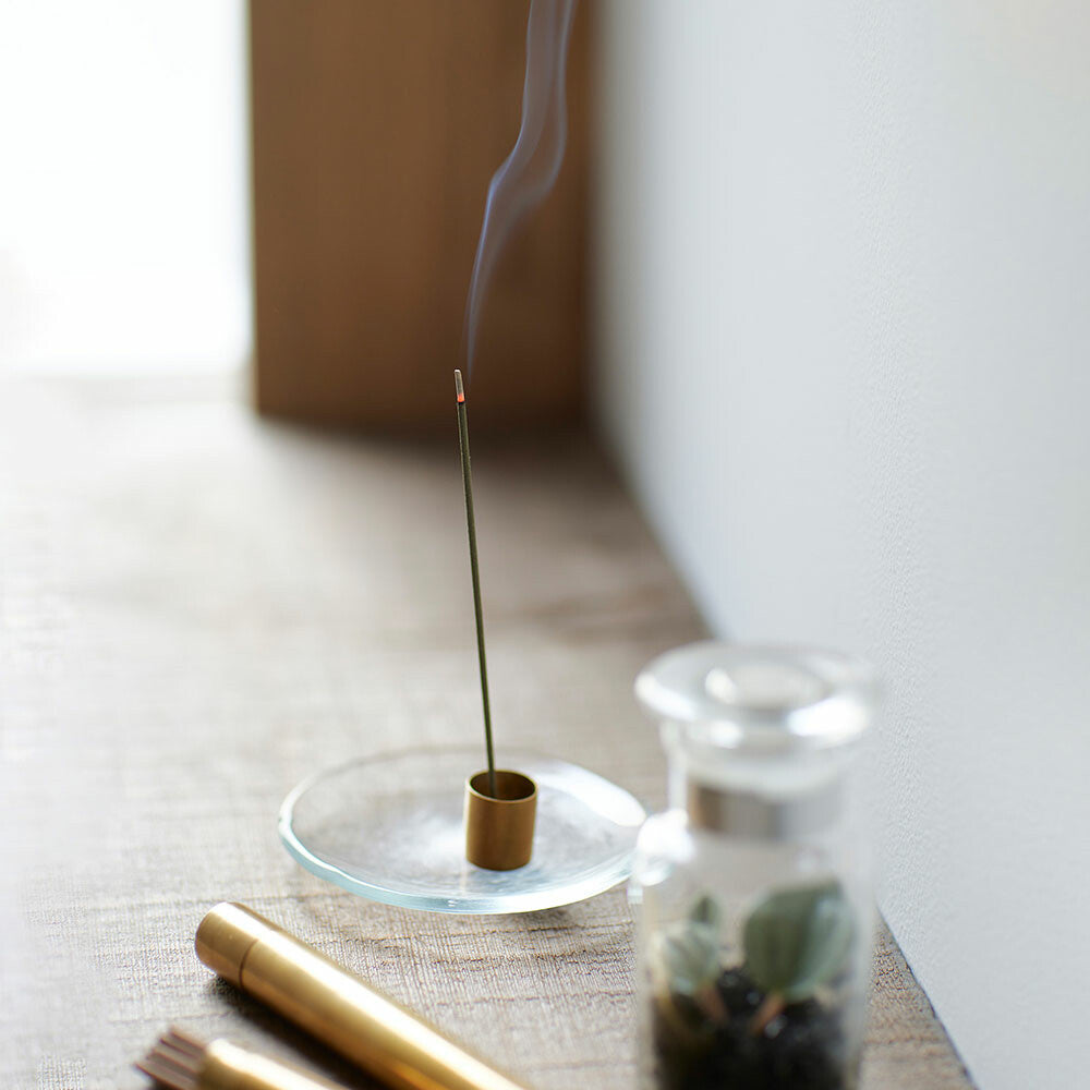 Portable Brass Incense Case & Stand (L, 15cm Height)
