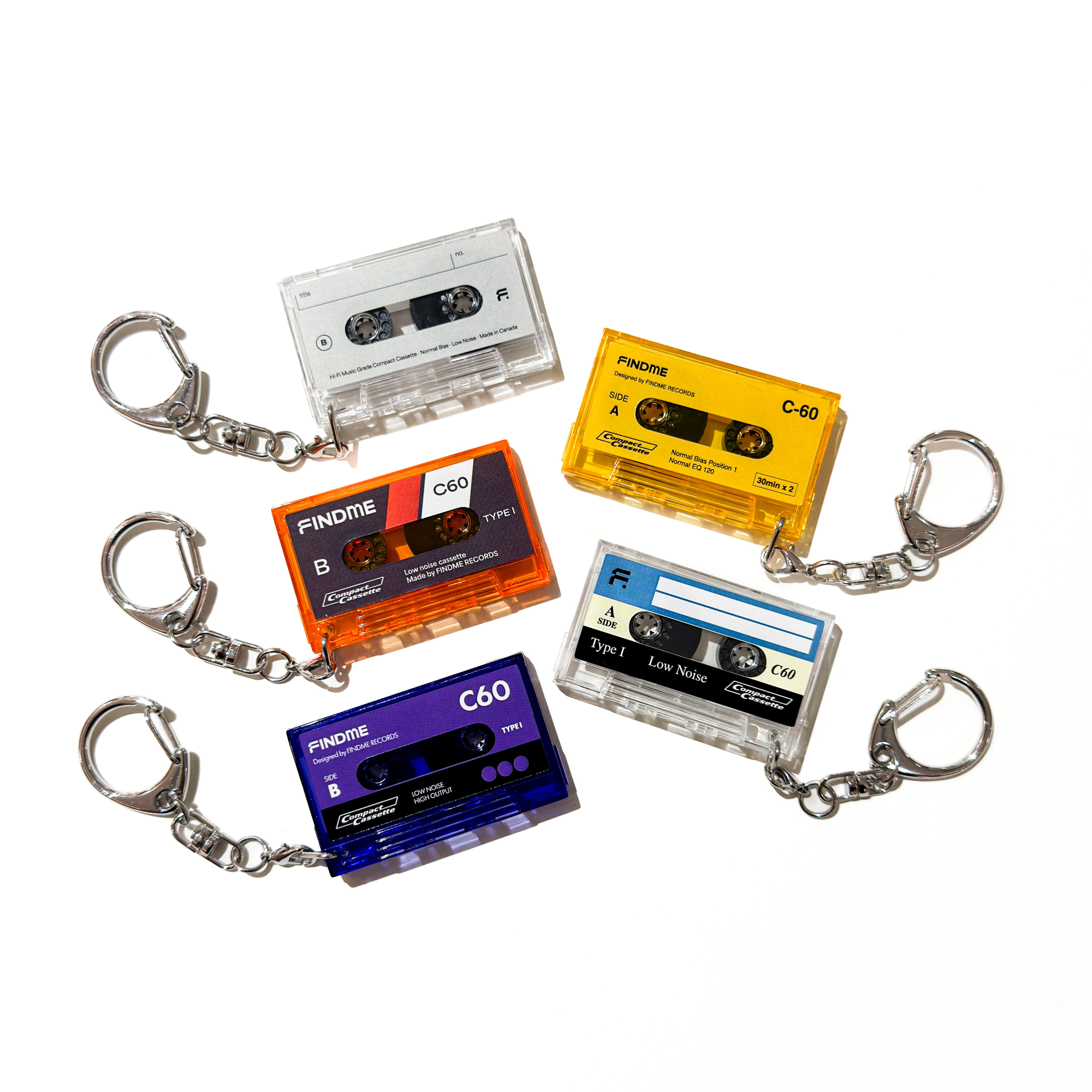 FINDME Mini Cassette Keychain