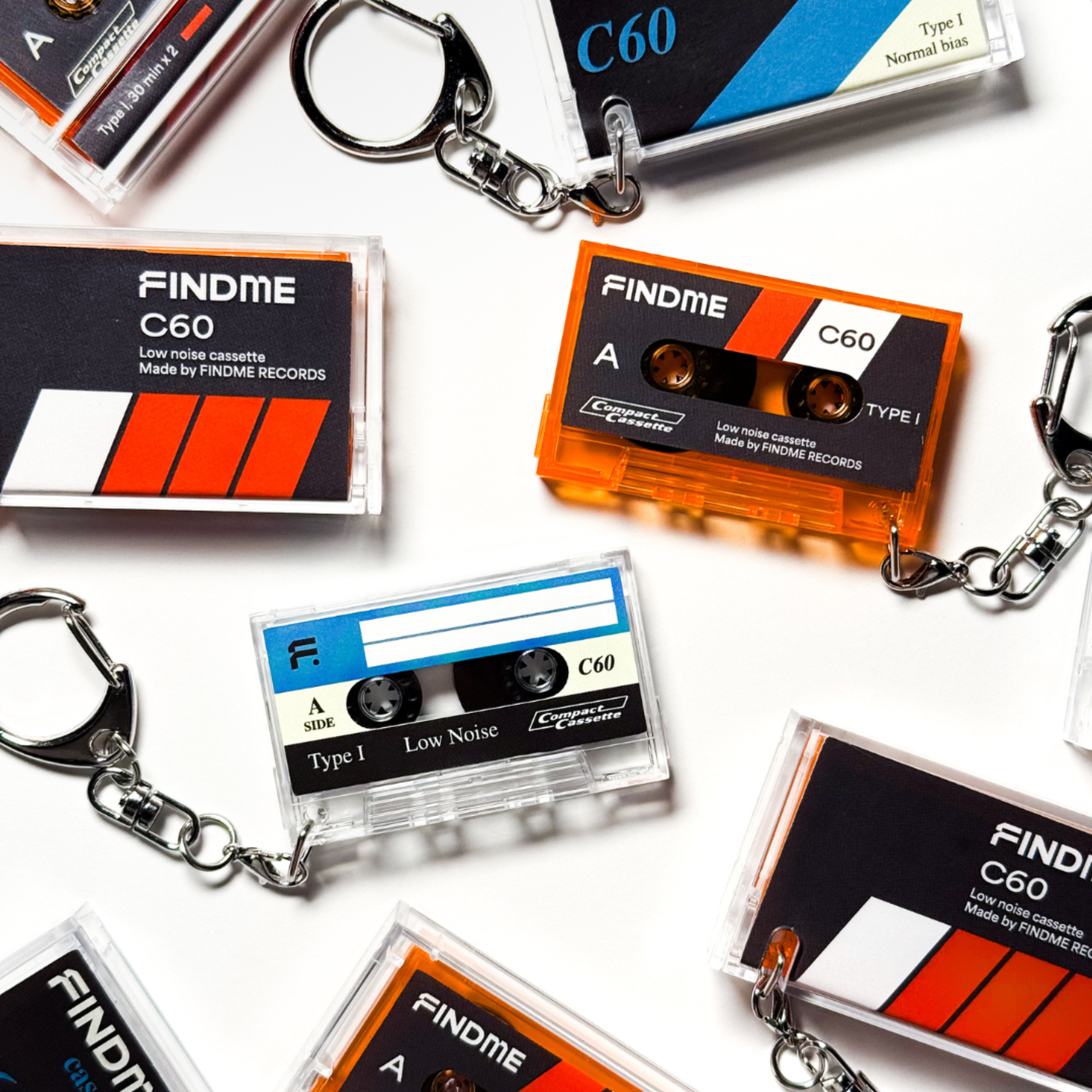 FINDME Mini Cassette Keychain