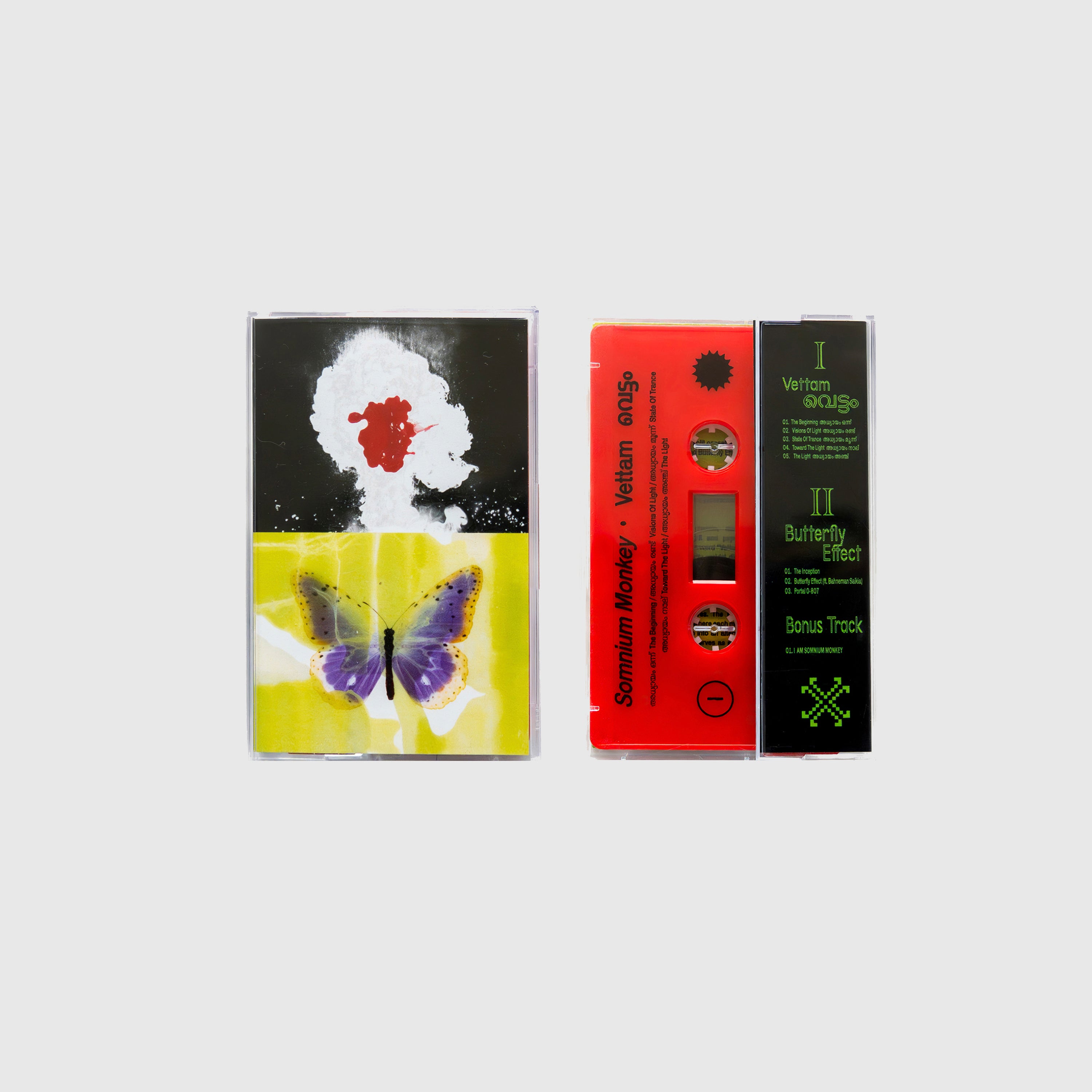 Somnium Monkey - Vettam വെട്ടം & Butterfly Effect Double EP (ネオンレッドカセット)