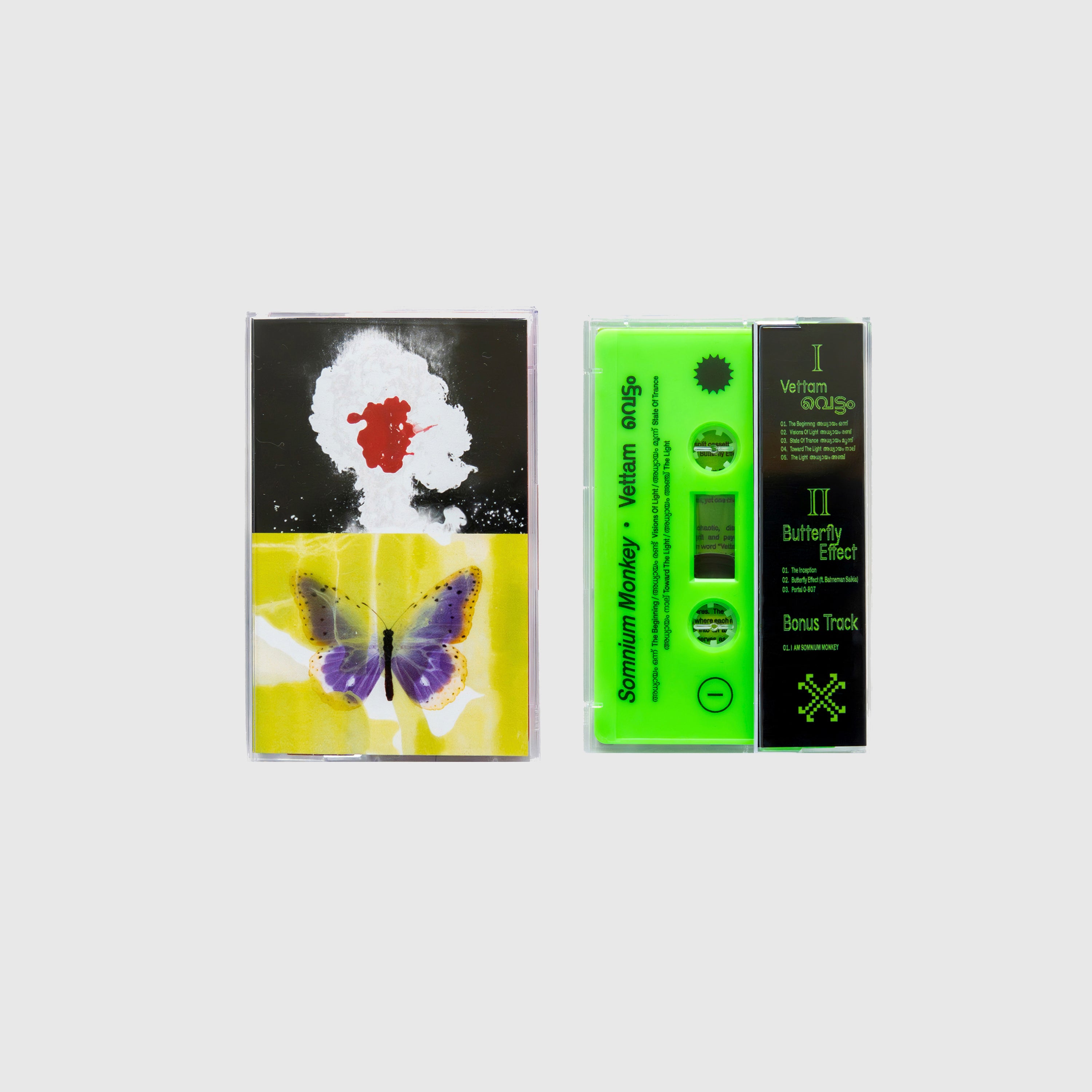 Somnium Monkey - Vettam വെട്ടം & Butterfly Effect Double EP (ネオングリーンカセット)